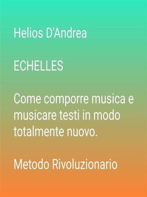 cover image of ECHELLES  Come comporre musica e musicare testi in modo totalmente nuovo